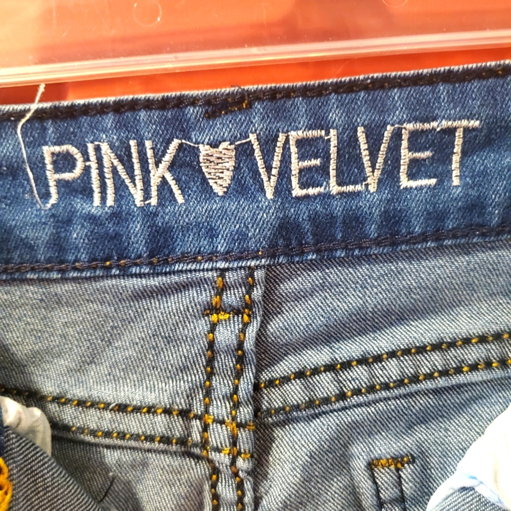 Pink Velvet distressed jeans. NWOT kids 12 - Picture 6 of 10